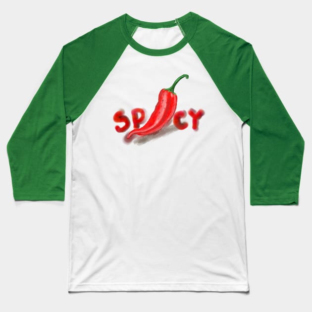 Spicy food Baseball T-Shirt by Jubida Joba